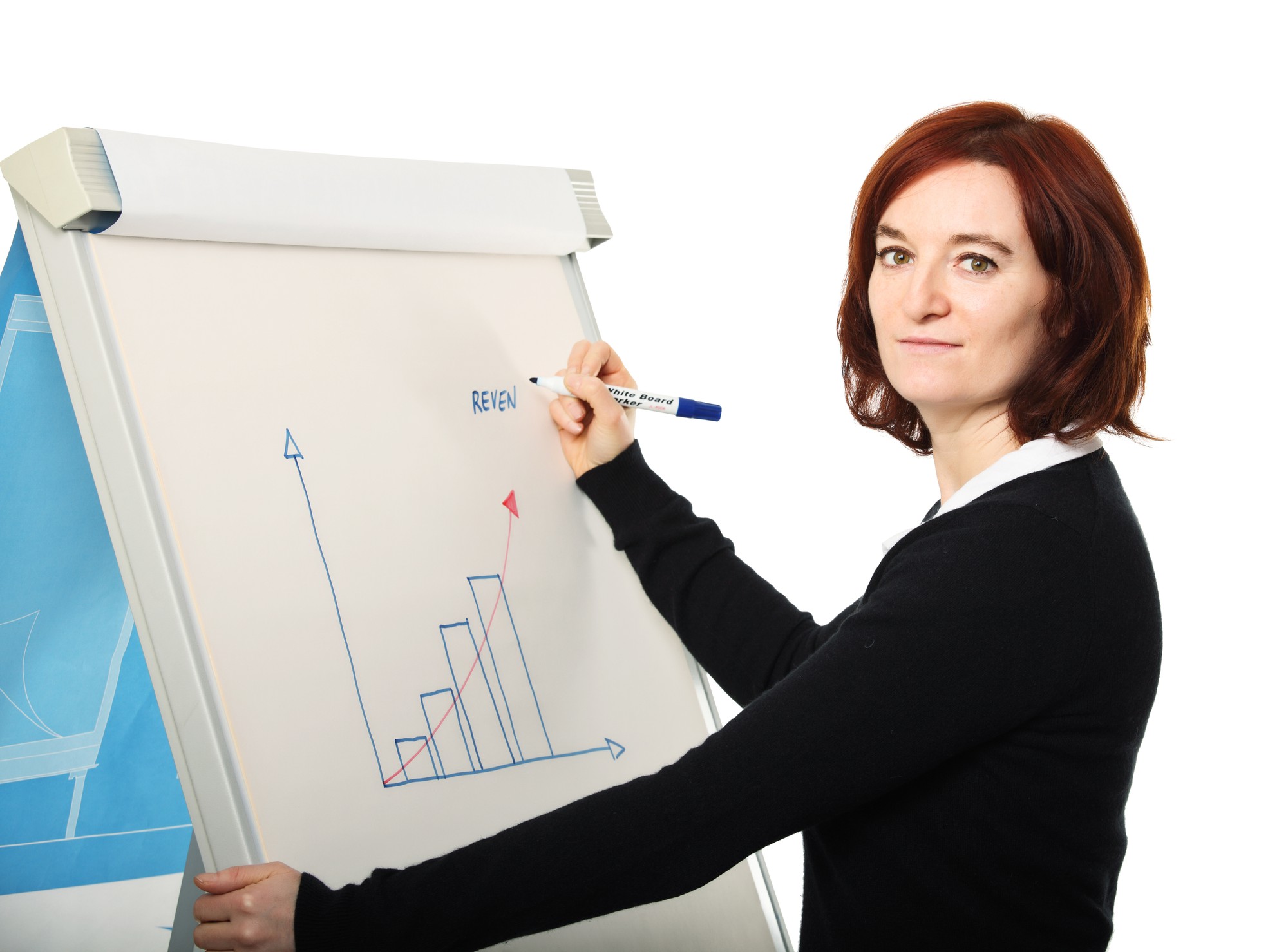 Coach erklärt Diagramm an Flipchart